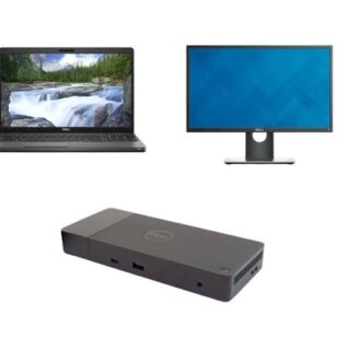 Notebook Dell Latitude 5500 + Docking station Dell WD19 USB-C K20A001 with 180W Adapter + Monitor Dell Professional P2417H